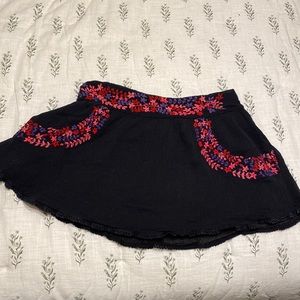 Black embroidered skirt